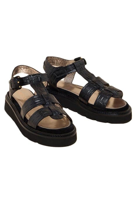 ROSE LEATHER SANDAL PURE BLACK by White Stuff