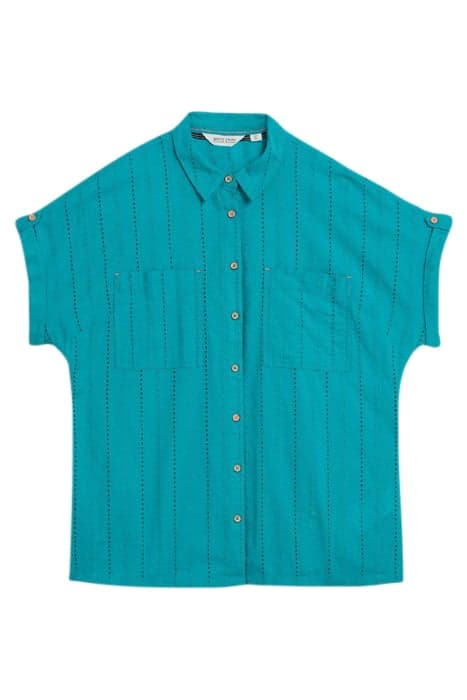 ELLIE COTTON BRODERIE SHIRT BRIGHT TEAL by White Stuff