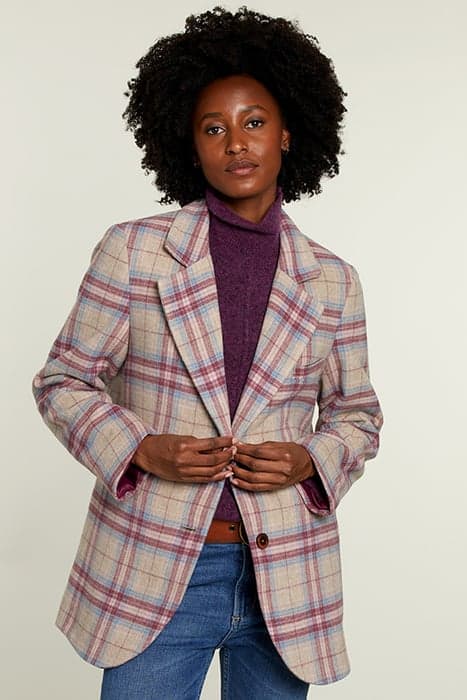 MULTI CHECKED FITTED BLAZER by River Woods