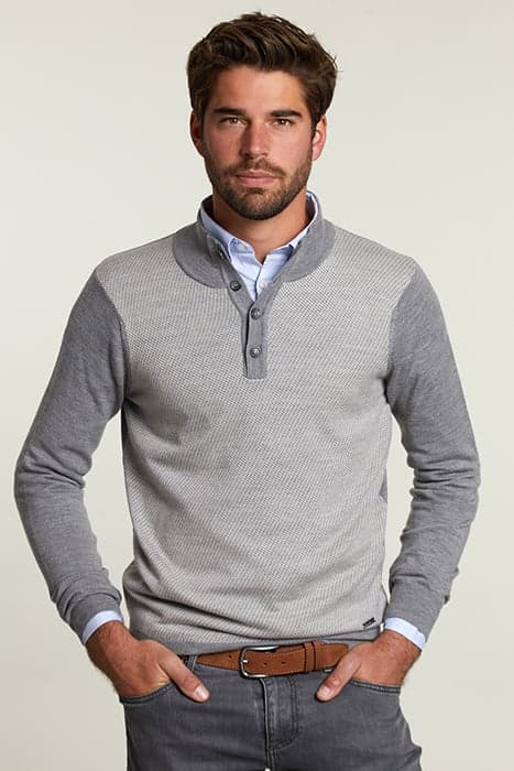 CUSTOM FIT MERINO SWEATER OXFORD MIX by River Woods