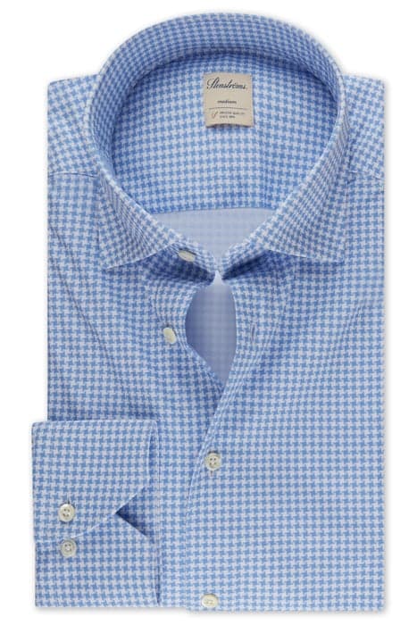 JERSEY SHIRT, SLIMLINE LIGHT BLUE CHECK by Stenströms