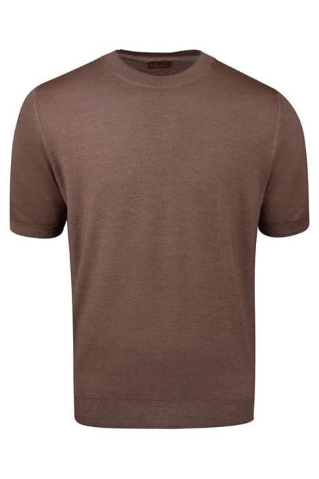 GARMENT DYED MW T-SHIRT LIGHT BROWN by Stenströms