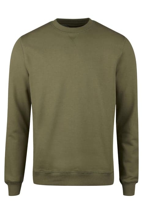 SWEATER CREW NECK HEAVY JERSEY GREEN by Stenströms