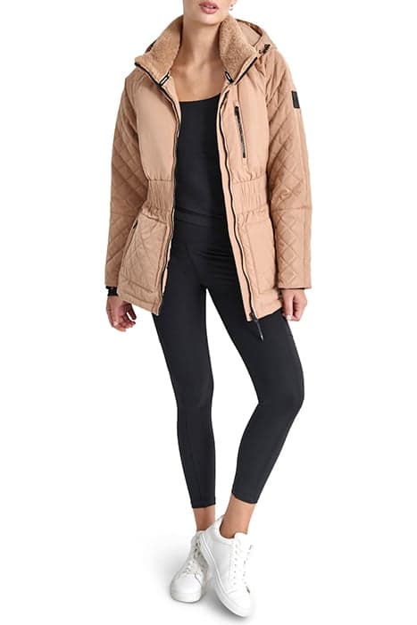 QUILTED RGLN SLV JKT PRALINE by DKNY