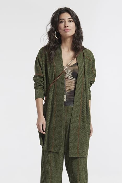 LUREX MELANGE KNIT WIDE KNITIED MISCA JACKET GREENSTITCHESTA by OKY