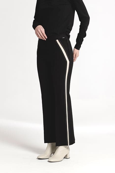 PONTE DI ROMA KNIT INTARSIA ERTE TROUSERS BLACKSAND by OKY