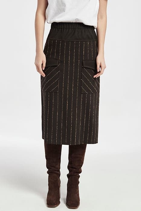 DIPLOMATIC LINE CARGO POCKETS SKIRT BROWN by OKY