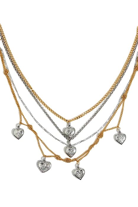 MULTI-CHAIN HEARTS NECKLACE by Bimba y Lola