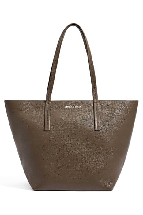 L TAUPE LEATHER SHOPPER BAG by Bimba y Lola