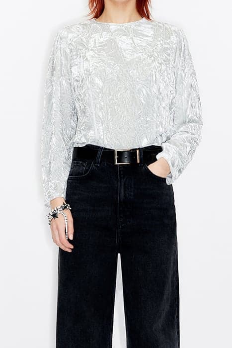 LIGHT GRAY VELVET BLOUSE by Bimba y Lola