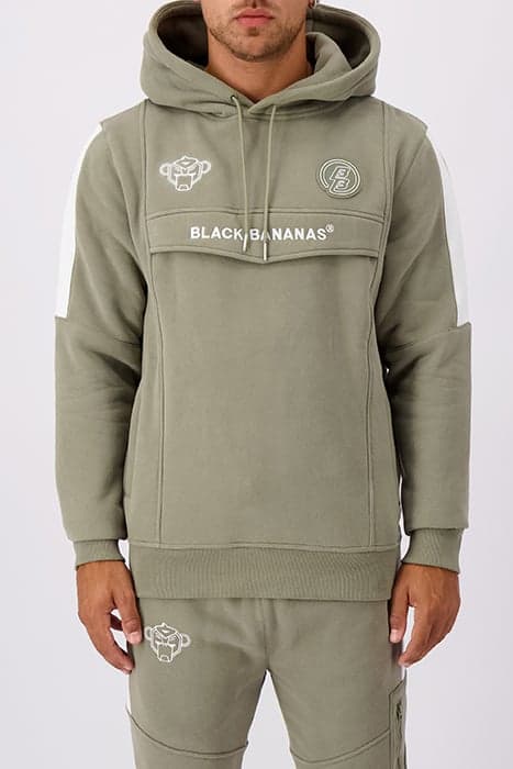 ANORAK STRIPE HOODY GREEN by Black Bananas