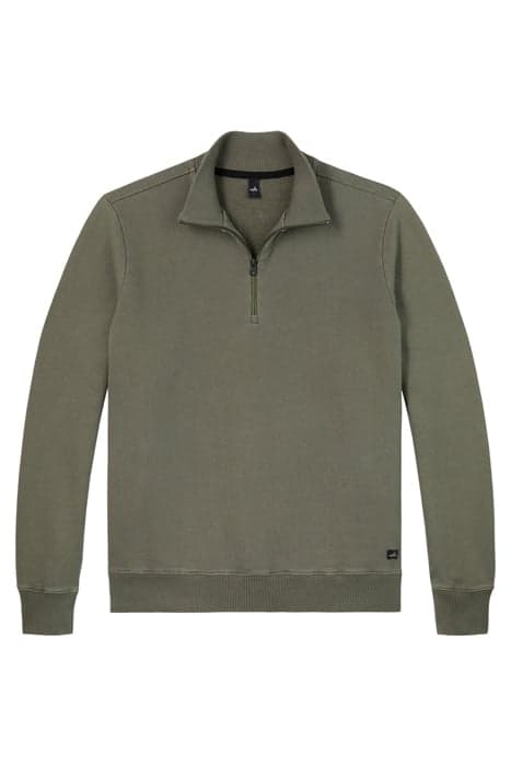 BENNER | HALF ZIP SWEATER STEEL GREEN by WAHTS