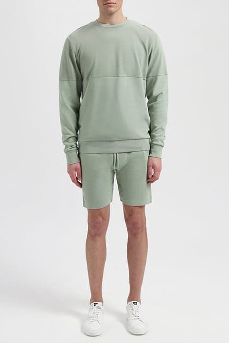 SULLIVAN | JERSEY PIQUÉ CREWNECK SWEATER SAGE GREEN by WAHTS