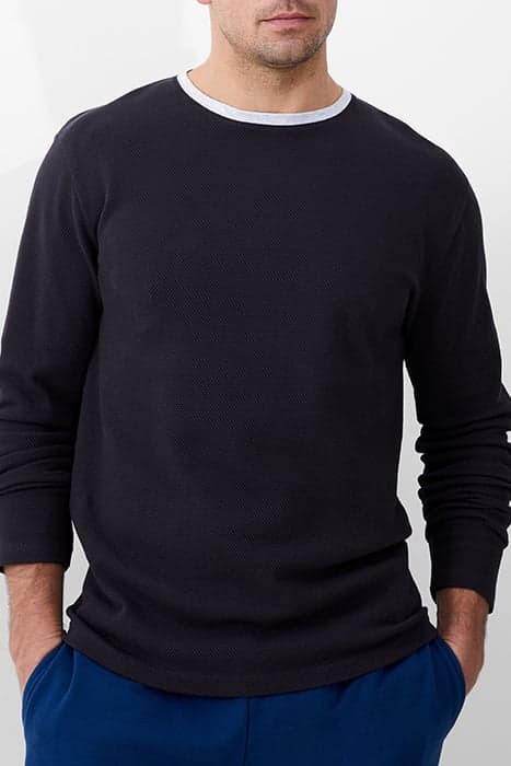 LS POPCORN CREW NECK BLACK by French Connection