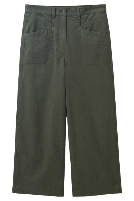 HARPER WIDE LEG TROUSER DARK GREEN by White Stuff