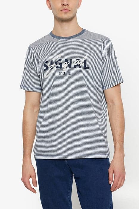 LUKESI PRINT STRIPE TEE BLUE AUTUMN by Signal