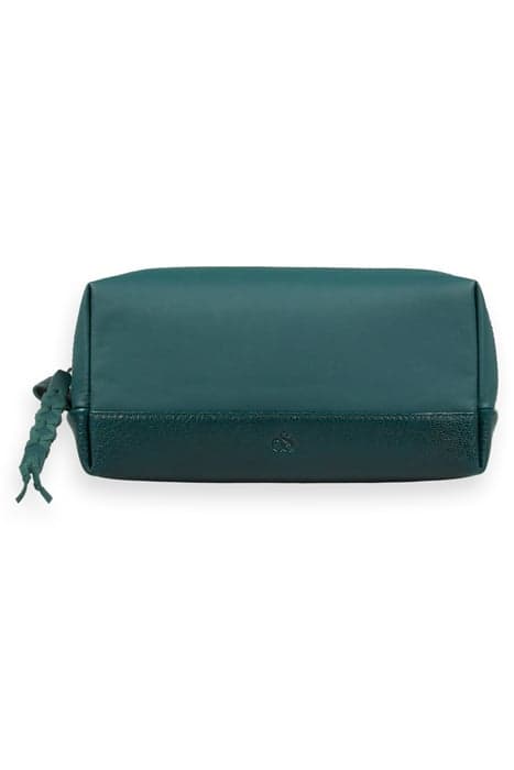 LARGE LEATHER MAKEUP BAG BOTTLE GREEN by Scotch & Soda