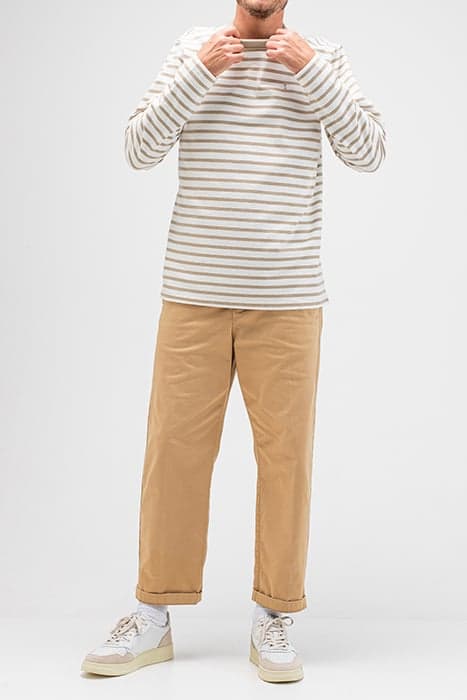 GASPARD STRIPE CREW STONE BEIGE by Butcher of Blue