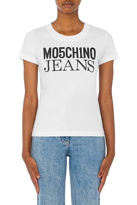 LOGO PRINT JERSEY T-SHIRT WHITE by Moschino