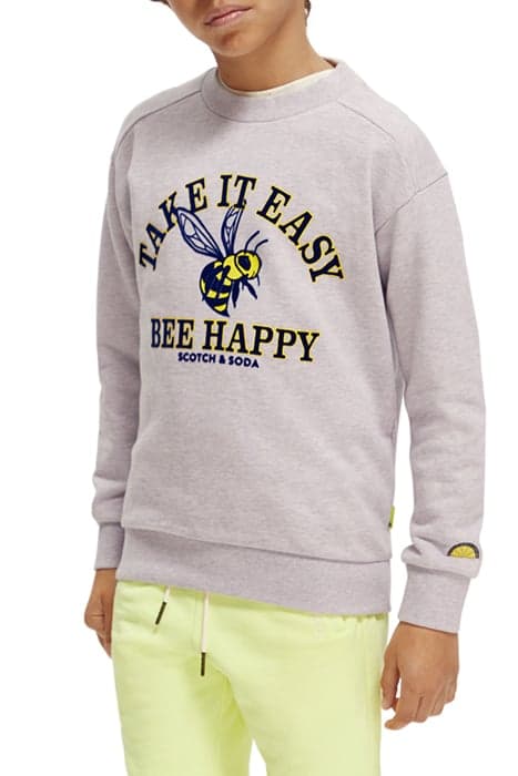 BOYS RELAXED-FIT COLLEGE ARTWORK SWEATSHIRT LILAC MELANGE by Scotch & Soda