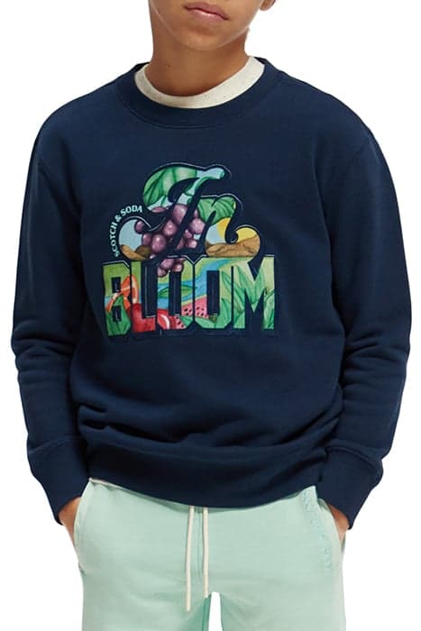 BOYS RELAXED-FIT CREWNECK ARTWORK SWEATSHIRT NIGHT by Scotch & Soda