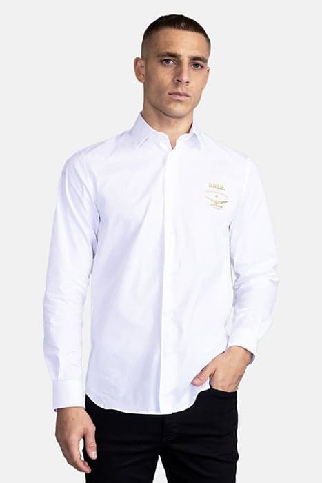 PHILLIPE SLIM EMBLEM SHIRT BRIGHT WHITE by BALR.