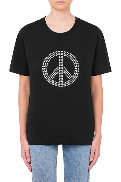 PEACE SYMBOL JERSEY T-SHIRT BLACK by Moschino