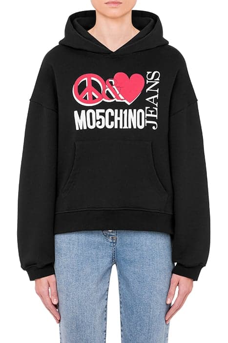 PEACE & LOVE HOODIE BLACK by Moschino