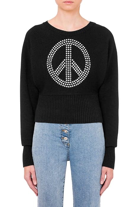 PEACE SYMBOL WOOL BLEND SWEATER BLACK by Moschino