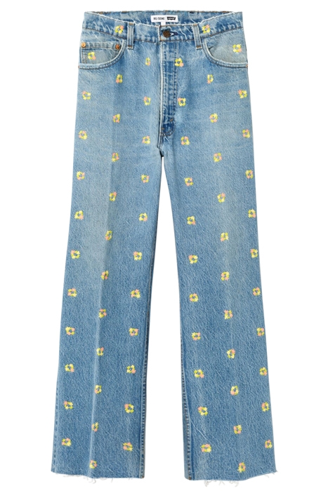 70S LOOSE FLARE FLORAL INDIGO 1