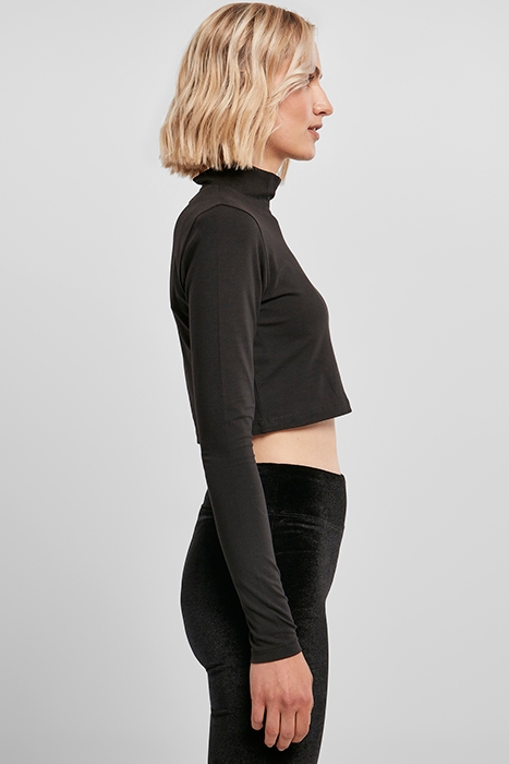 LADIES ORGANIC CROPPED TURTELNECK LONGSLEEVE BLACK 4