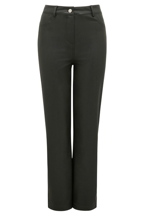 JULIET VEGAN LEATHER STRAIGHT LEG PANTS DEEP GREEN 1