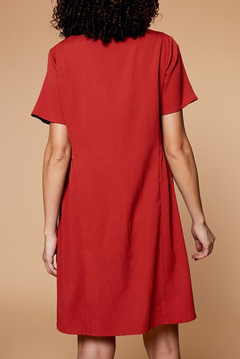 RAISSA - TERRACOTTA DRESS WITH EMBROIDERED TRIM 2