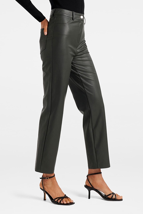 JULIET VEGAN LEATHER STRAIGHT LEG PANTS DEEP GREEN 4