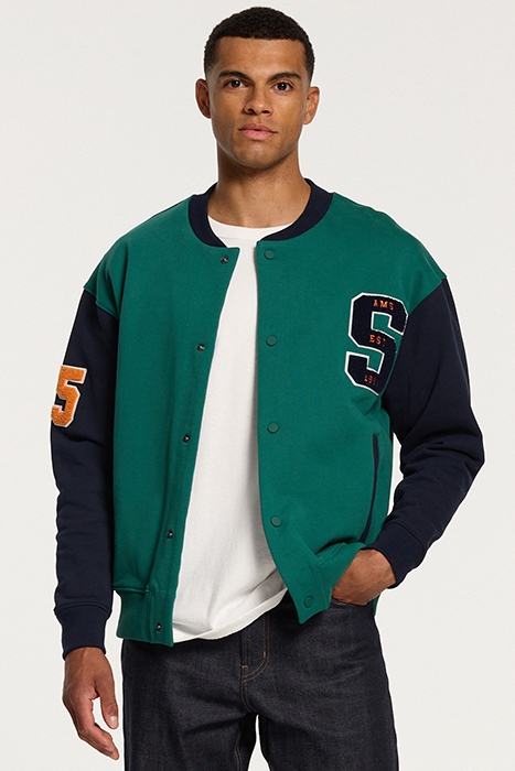 MEN VARSITY JACKET IVY LEAGUE BOTTLE GREEN 2
