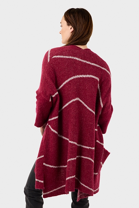 LONG KNIT CARDIGAN WITH STRIPES BEAUJOLAIS 2