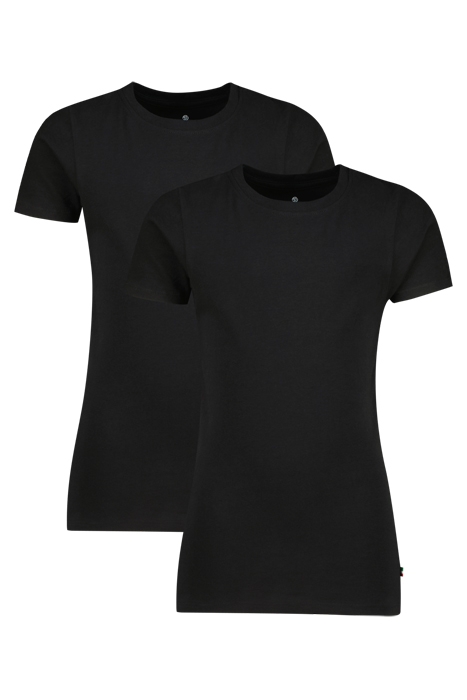 T-SHIRT ROUND NECK (2-PACK) DEEP BLACK 1