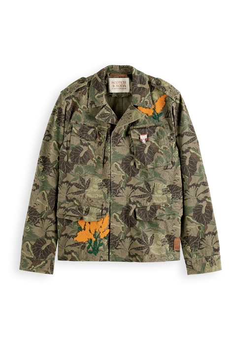 PRINTED FIELD JACKET ARMY FLOWER AOP 1
