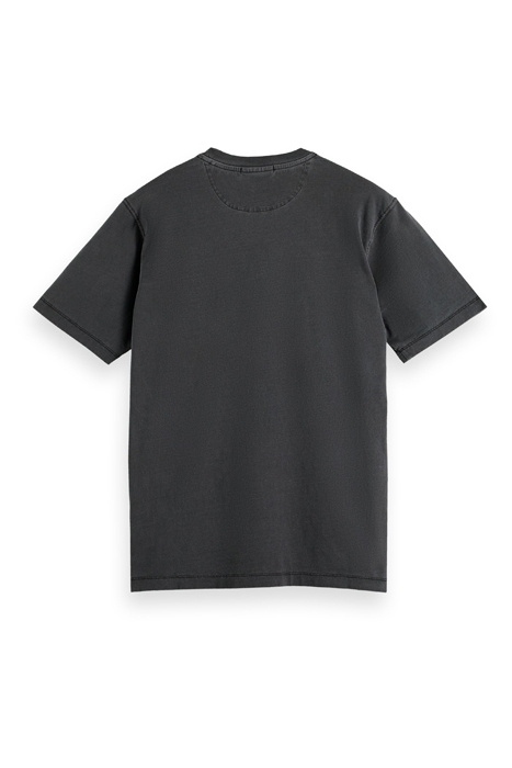 GARMENT DYE LOGO EMBROIDERY TEE BLACK 2