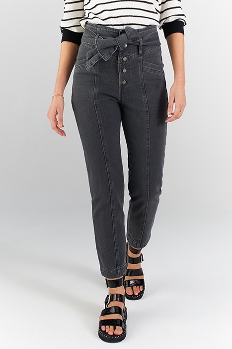 GREY SEAMED SLOUCHY JEANS WITH BELT 1