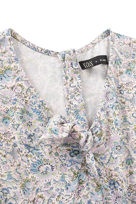 GIRLS' ECRU FLOWERY PRINT LENZING™ ECOVERO™ PLAYSUIT 3