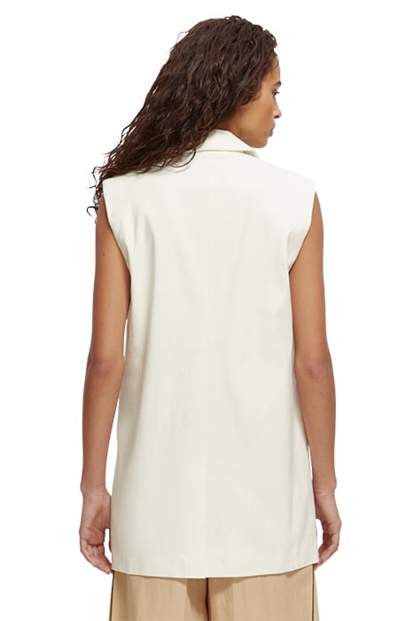 LONGER LENGTH SUMMER GILET OFF WHITE 4