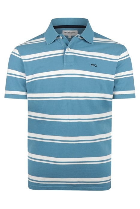 BOLD STRIPE POLO DARK AQUA 1