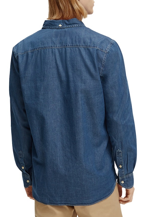 REGULAR-FIT LIGHTWEIGHT DETAIL-TRIMMED INDIGO SHIRT WASHED I 2
