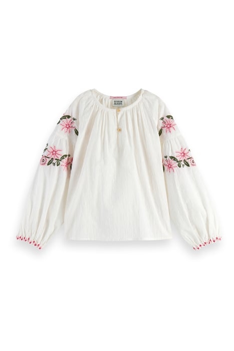 LONG-SLEEVED FLOWER EMBROIDERY TOP VANILLA ICE 1