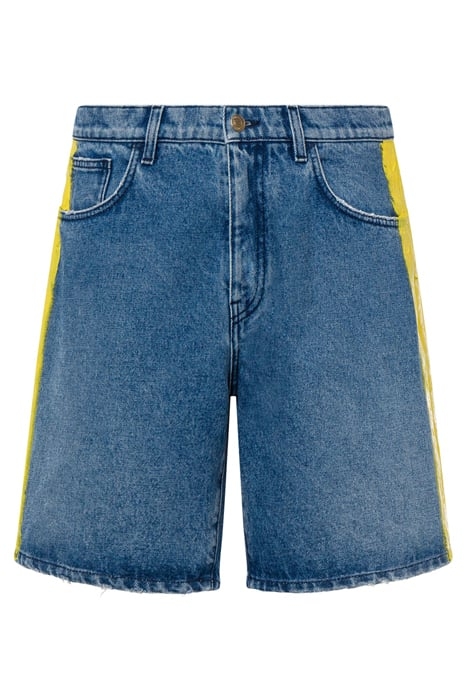 MOSCHINO PAINT DENIM BERMUDA SHORTS BLUE 3
