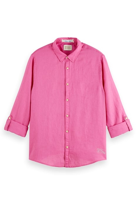 LINEN SHIRT WITH SLEEVE ROLL-UP CERISE 6