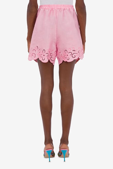 AJOUR NYLON AND VISCOSE SHORTS PINK 2