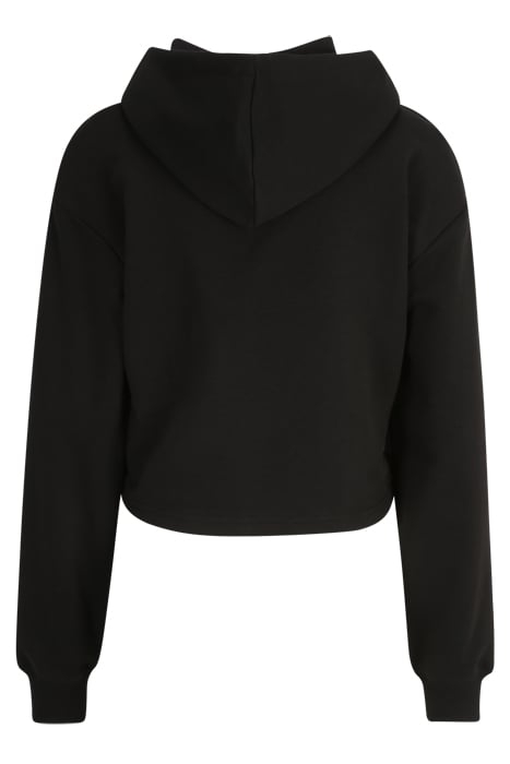 LAFIA CROPPED LOGO HOODY BLACK 5