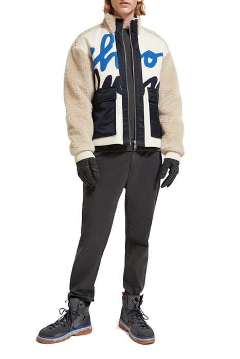 LEATHER & WOOL GLOVES BLACK GREY CHECK 2